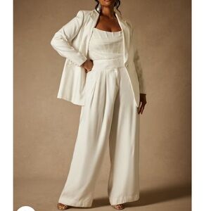 Eloquii Cream Wide Leg Pant
